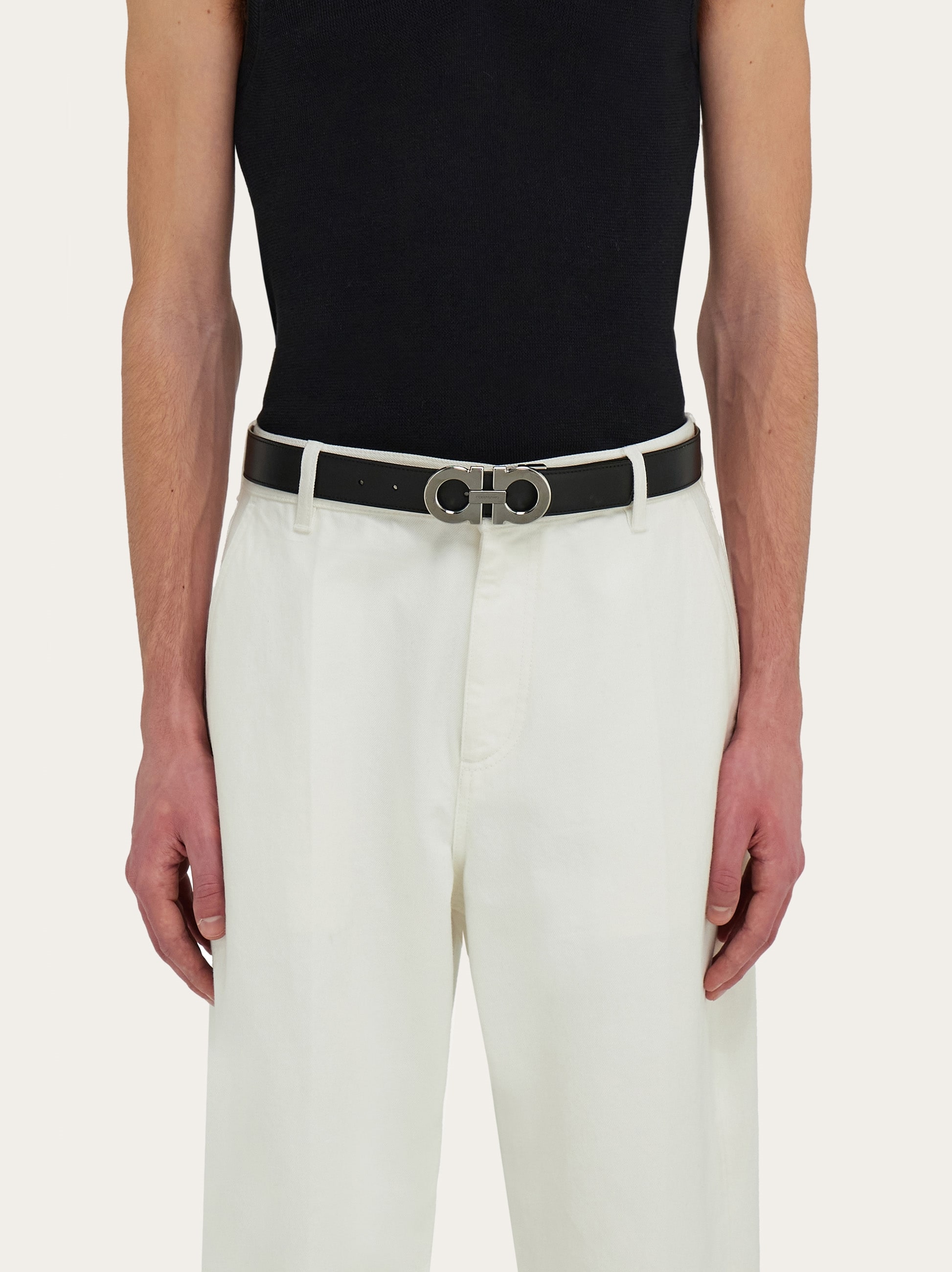 Reversible and adjustable Gancini belt - Men | Ferragamo Reversible and adjustable Gancini belt - Men | Ferragamo
