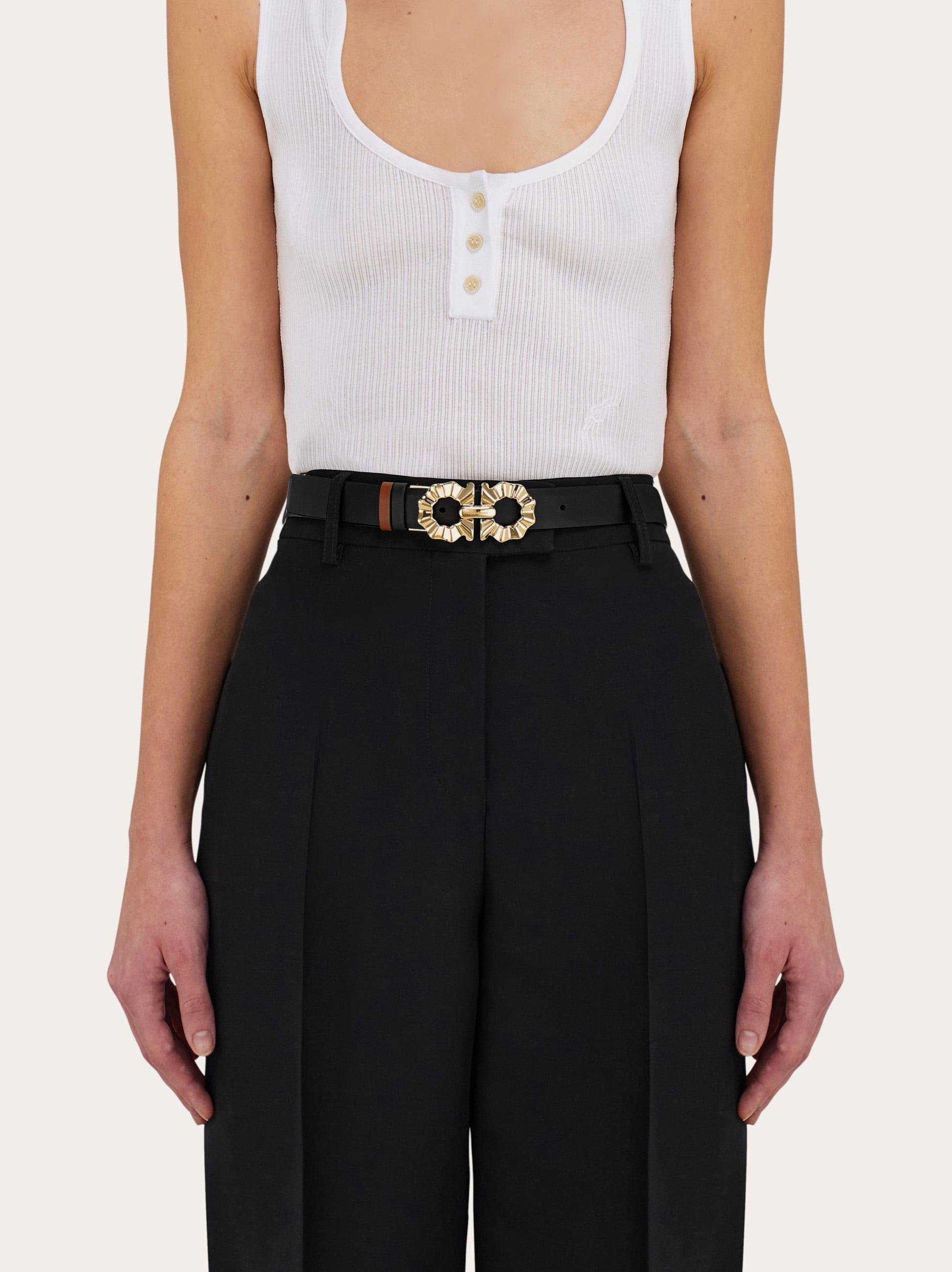 ベルト FERRAGAMO FERRAGAMO Ferragamo Gancini Women's Double-sided B Double Gancini fixed belt - Women | Ferragamo
