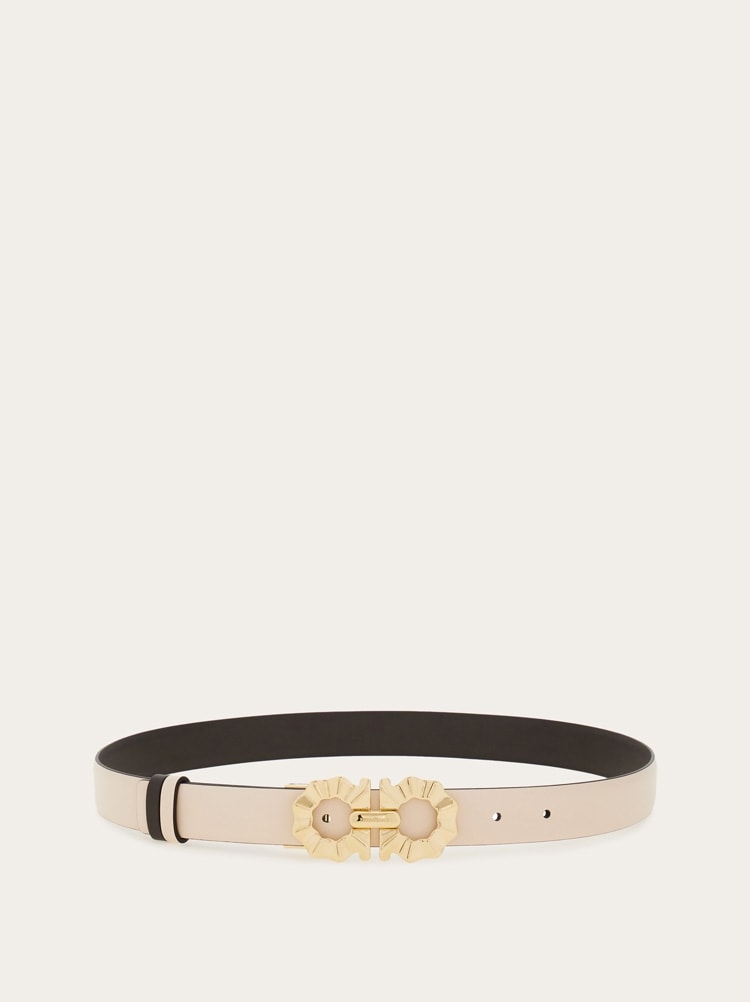 Reversible and adjustable belt with shaped Gancini Gallery image 3