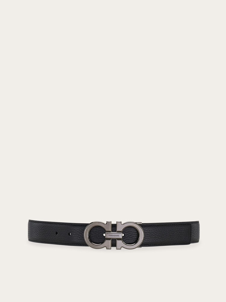 Reversible and adjustable Gancini belt Gallery image 1