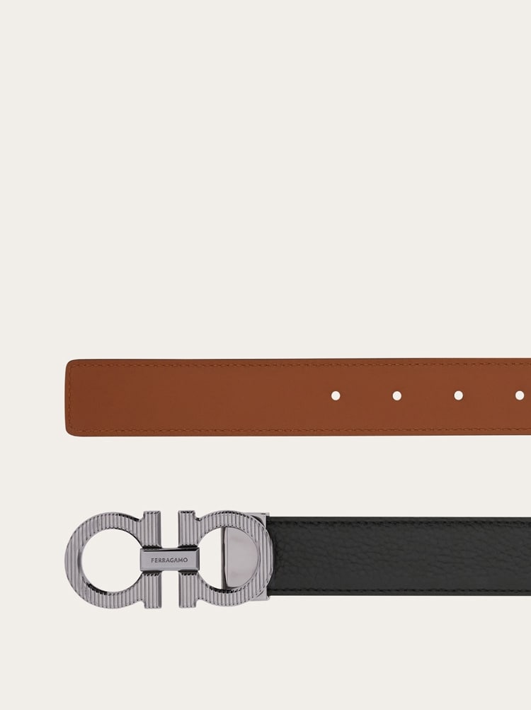 Reversible and adjustable Gancini belt Gallery image 2