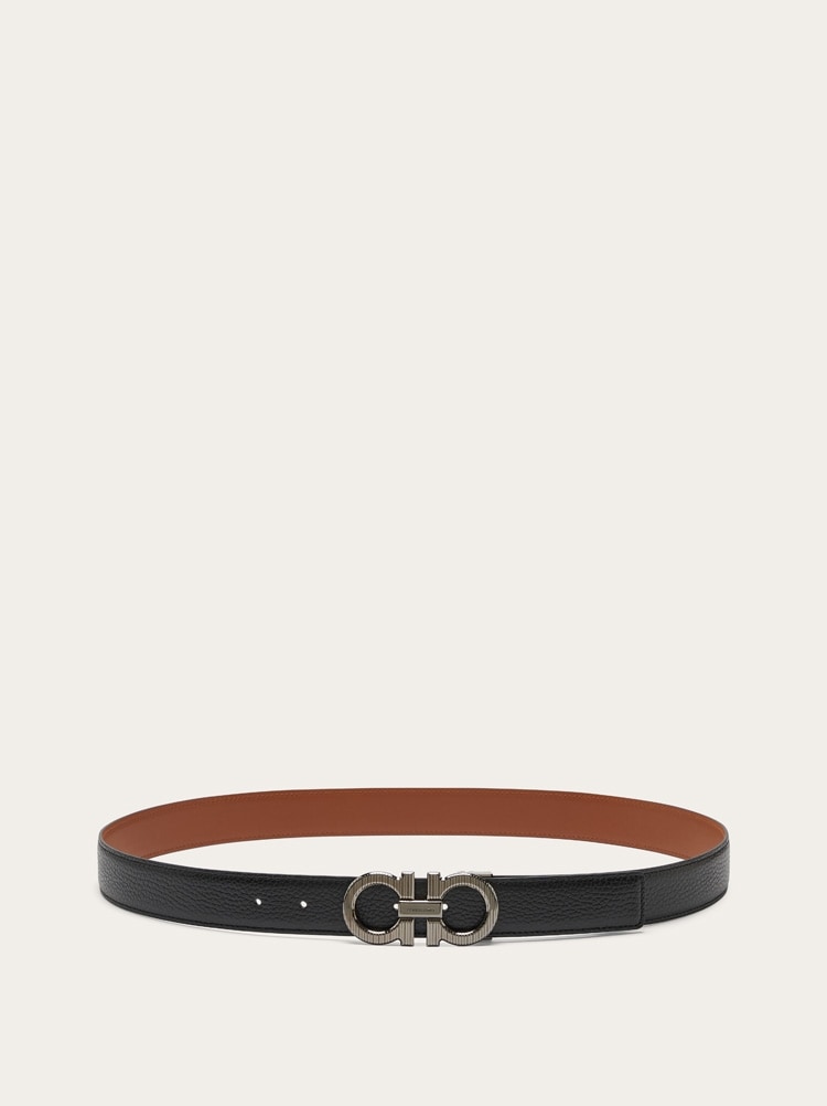 Reversible and adjustable Gancini belt Gallery image 3