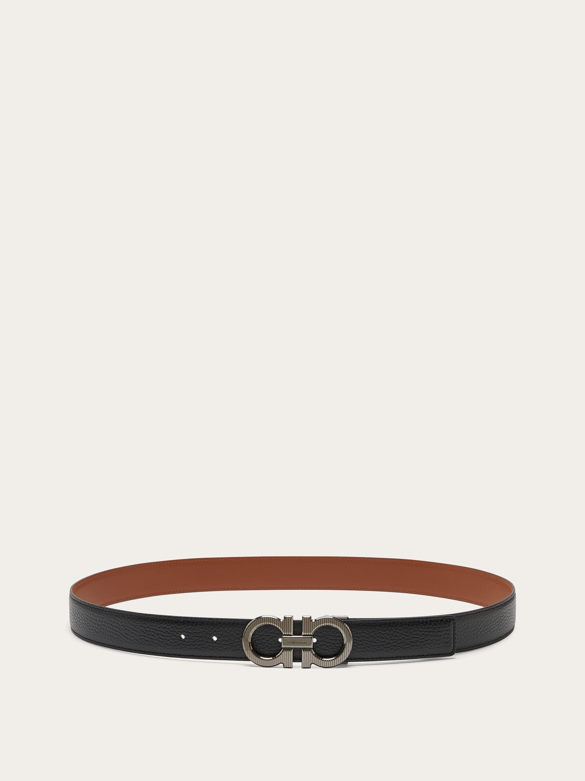Reversible and adjustable Gancini belt - Men | Ferragamo