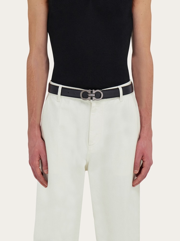 Reversible and adjustable Gancini belt Gallery image 4