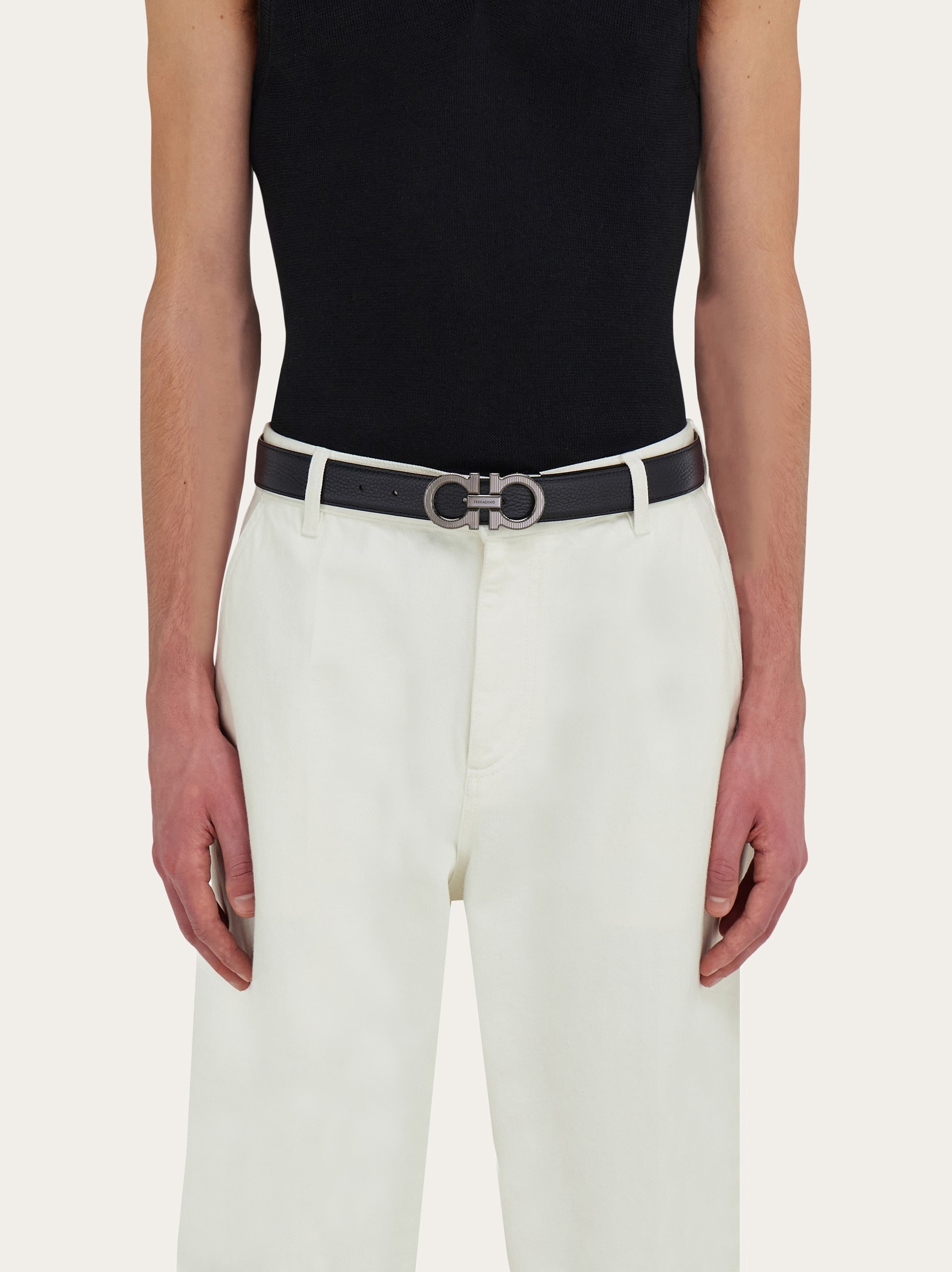 Reversible and adjustable Gancini belt - Men | Ferragamo