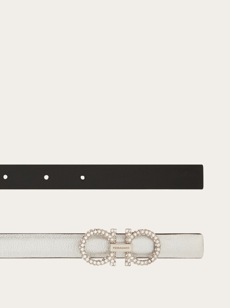 Reversible and adjustable Gancini belt Gallery image 2