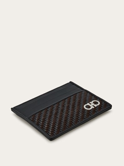 【FERRAGAMO】Gancini Credit Zipper Card Holder/全国送料無料 Woven credit card holder - Men | Ferragamo