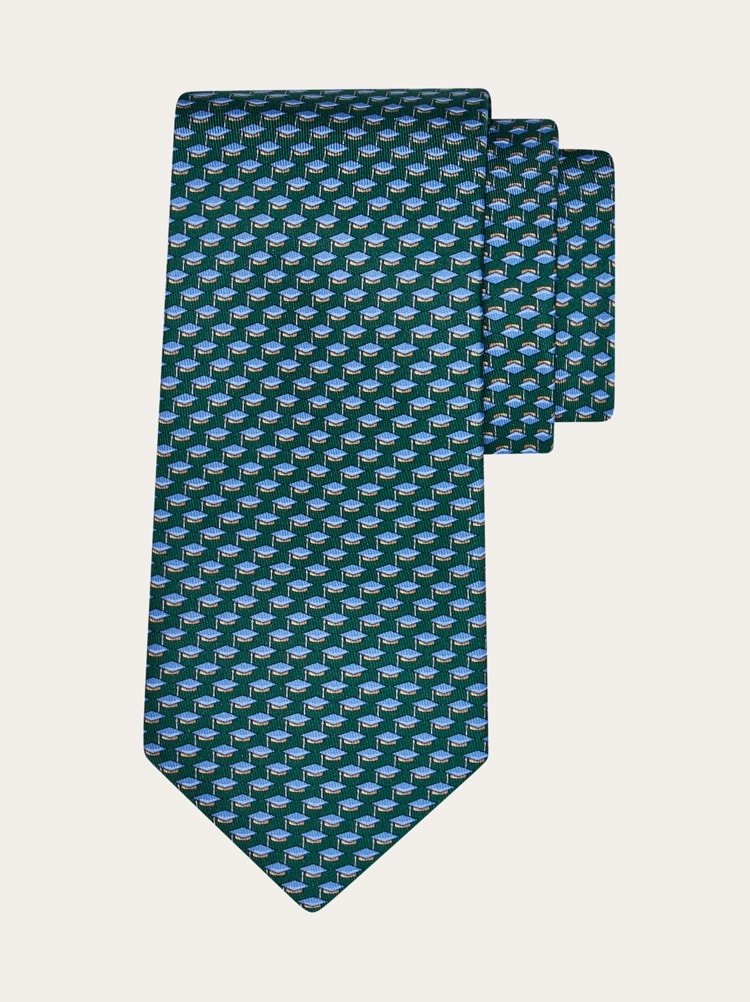 Graduation hat printed silk tie Gallery image 1