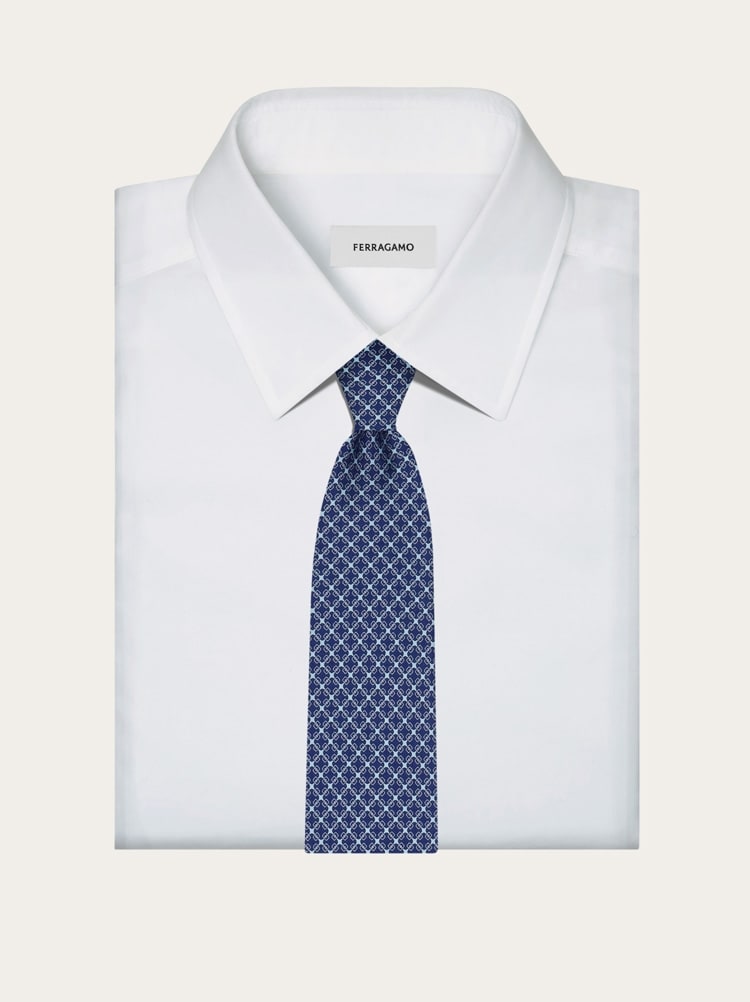 Vara buckle printed silk tie Gallery image 4