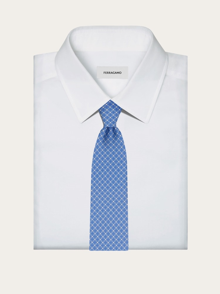 Vara buckle printed silk tie Gallery image 4