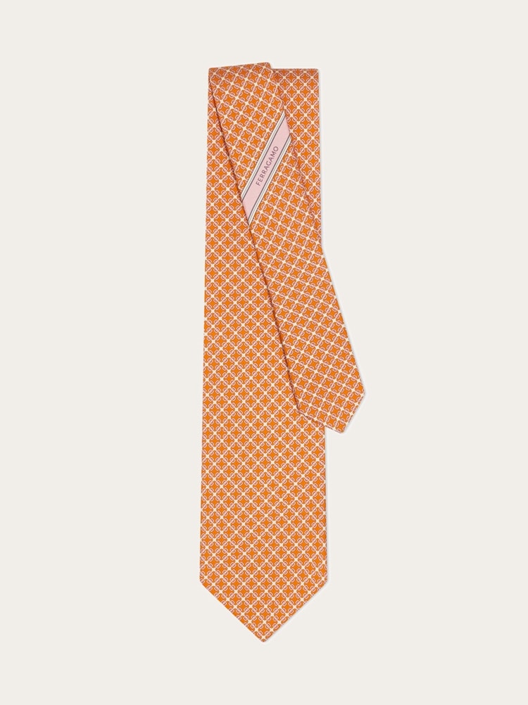 Vara buckle printed silk tie Gallery image 3