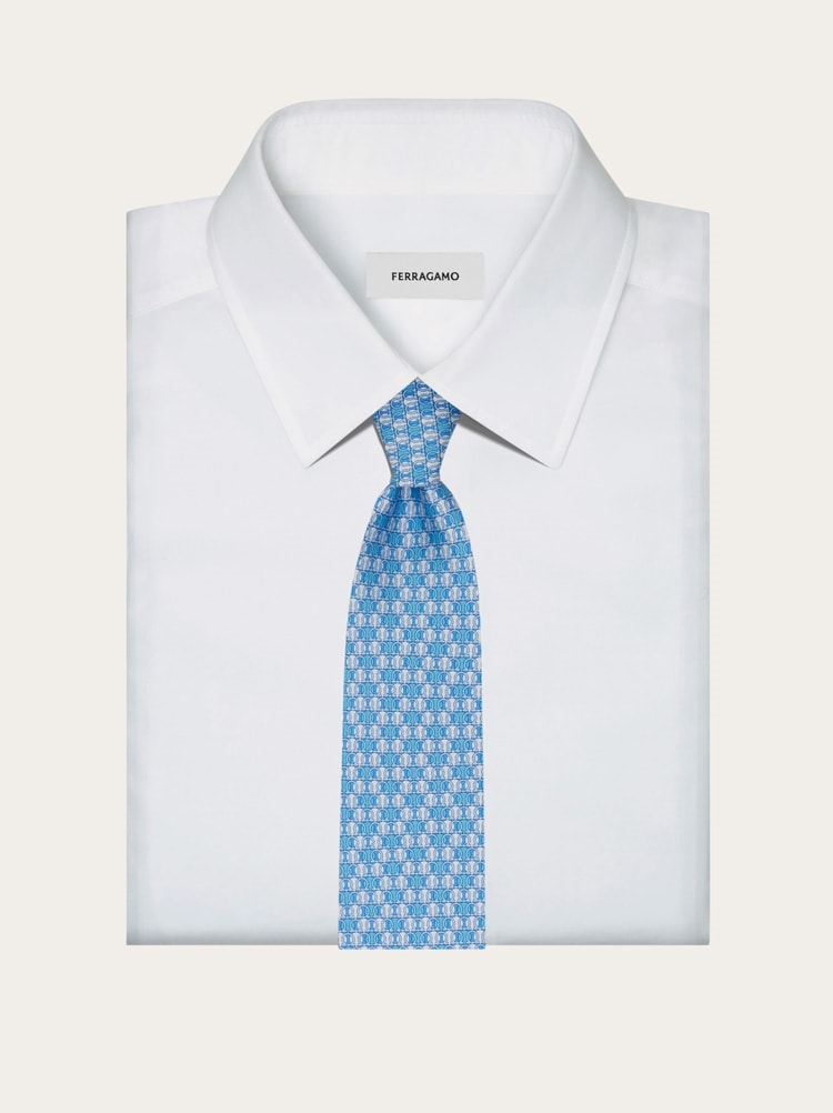 Polka dot print silk tie Gallery image 4