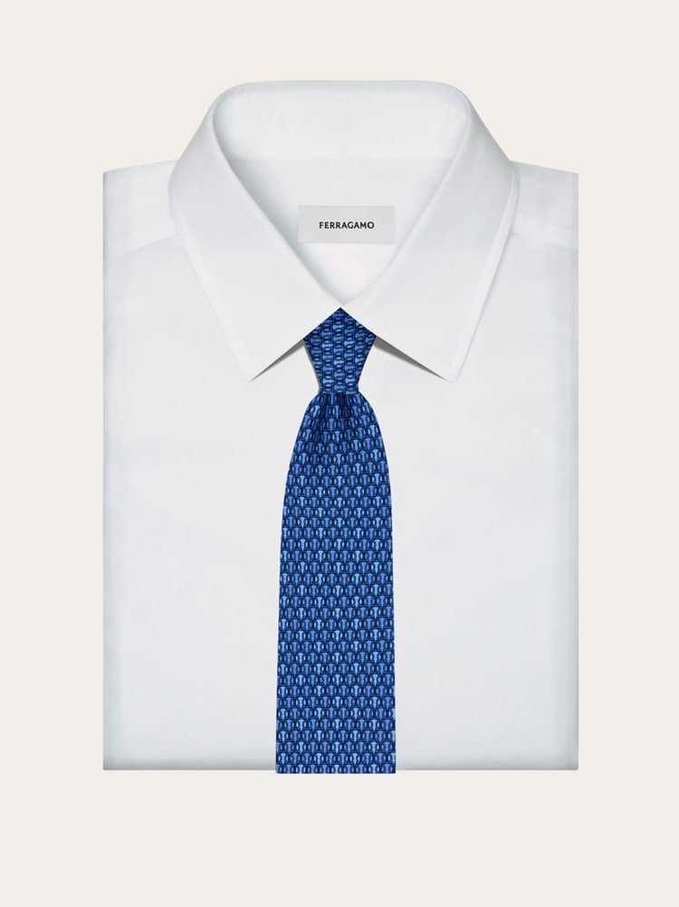 Polka dot print silk tie Gallery image 4
