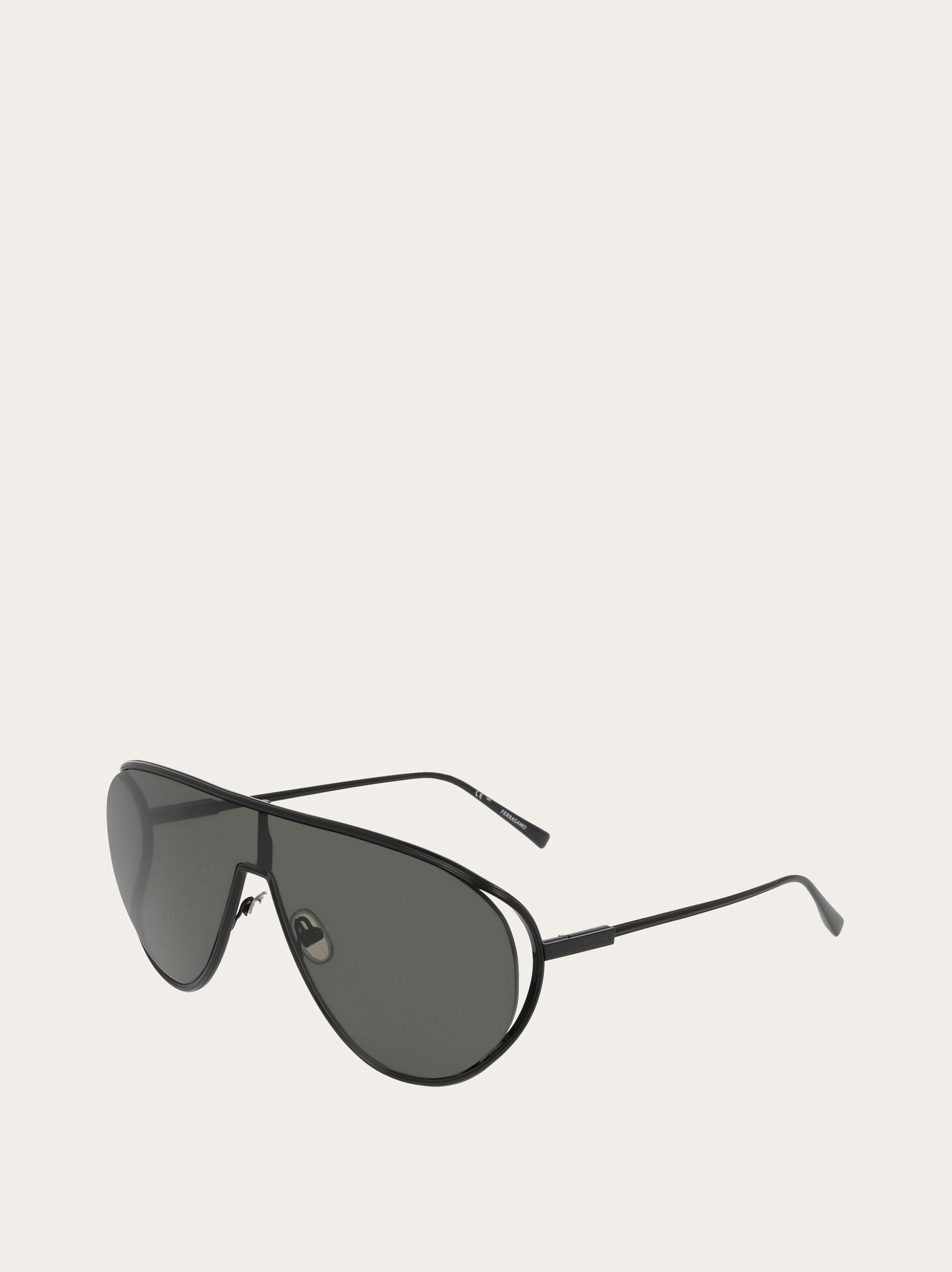 FERRAGAMO サングラス ブラック Mask frame sunglasses - Women | Ferragamo