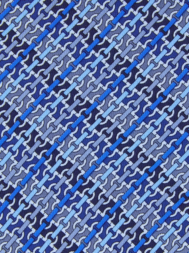 Gancini chain print silk tie
