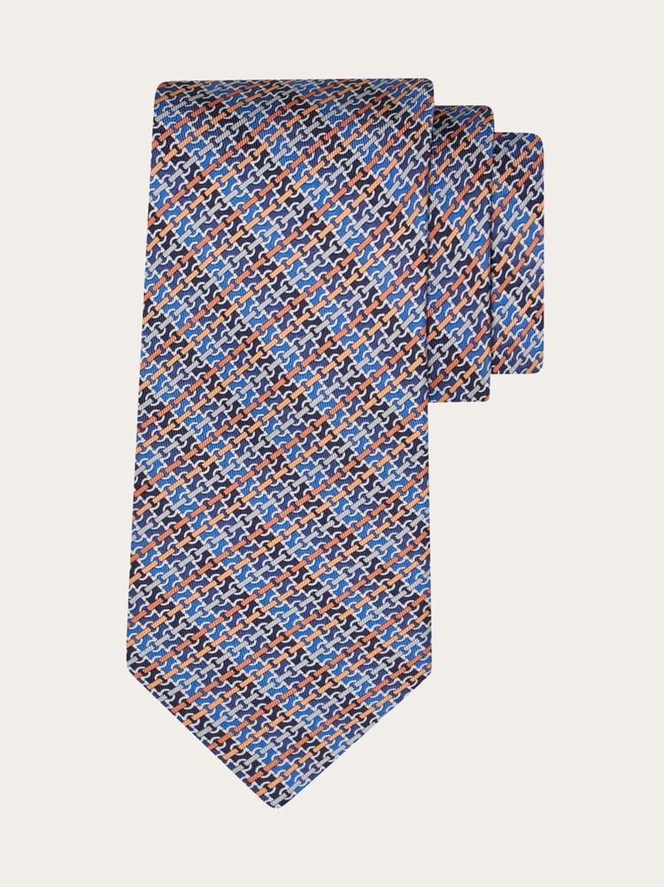 Corbata de seda estampado Gancini chain Gallery image 1
