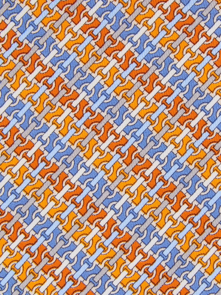Gancini chain print silk tie Gallery image 2