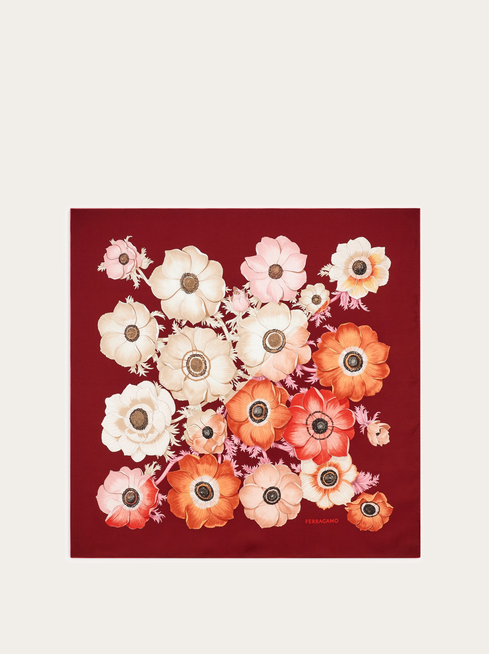 Anemone print silk scarf - Women | Ferragamo