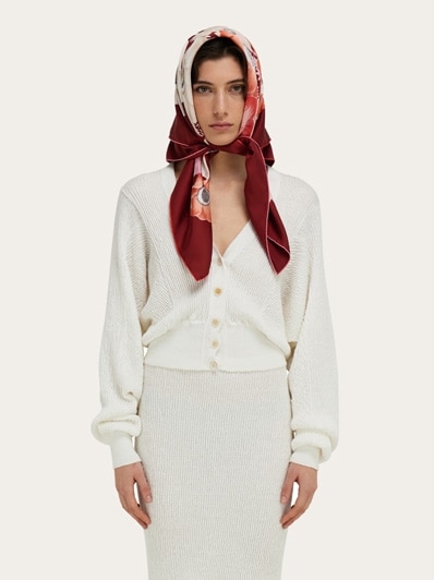Anemone print silk scarf - Women | Ferragamo