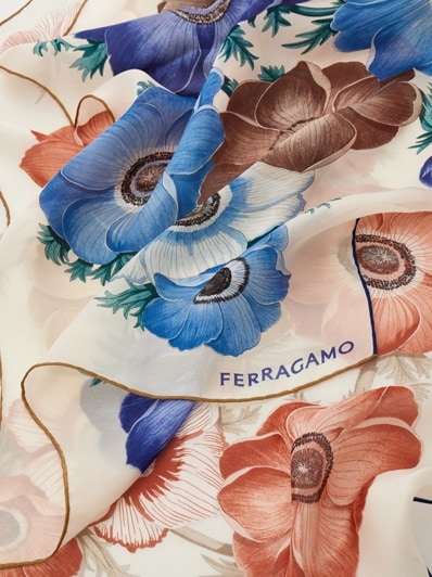 Anemone print silk scarf - Women | Ferragamo