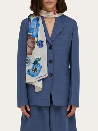 Anemone print silk scarf - Women | Ferragamo