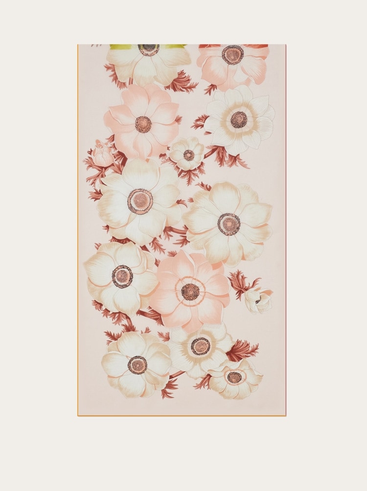 Anemone print silk scarf Gallery image 4