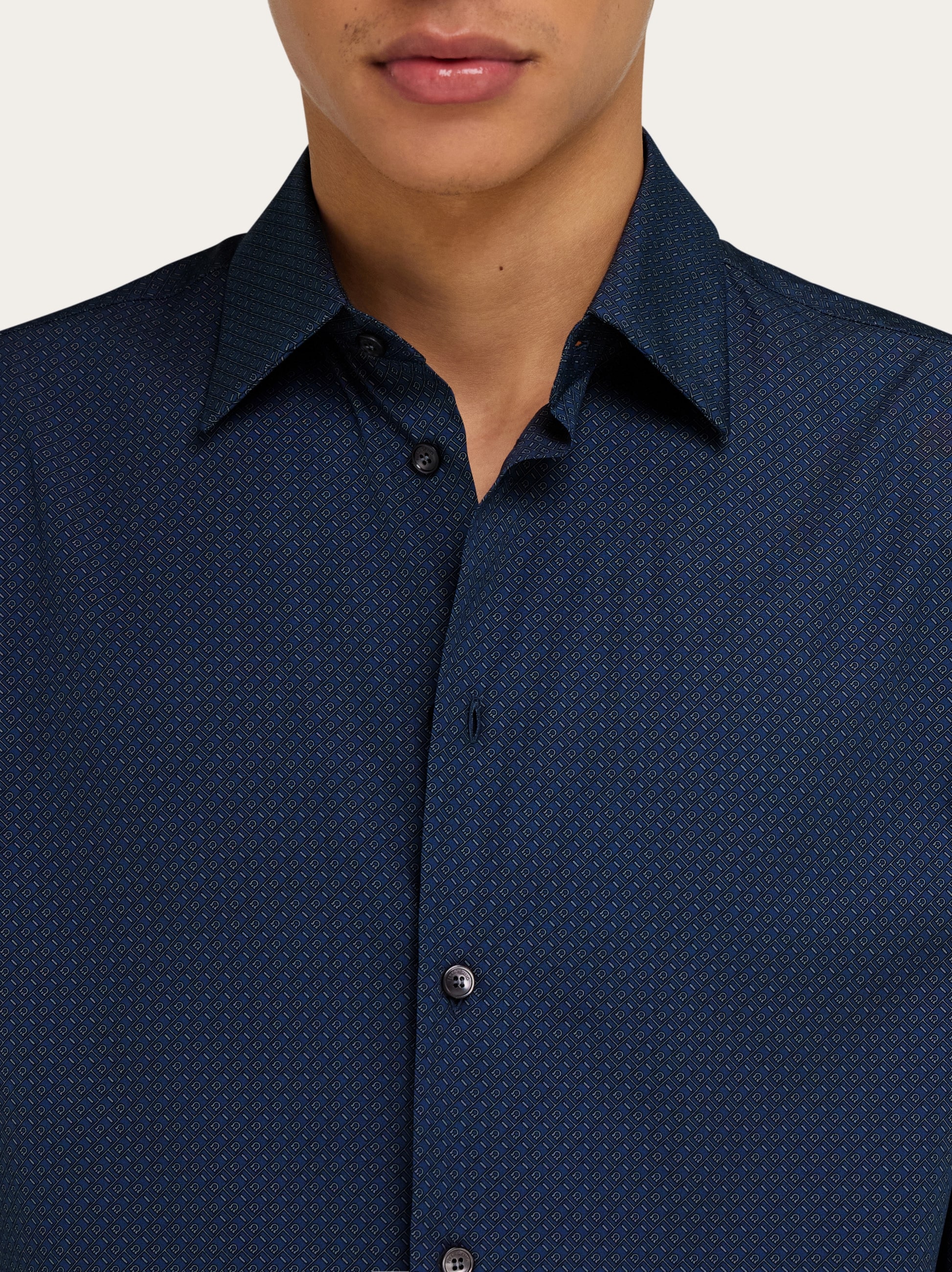 Micro-patterned shirt - Men | Ferragamo