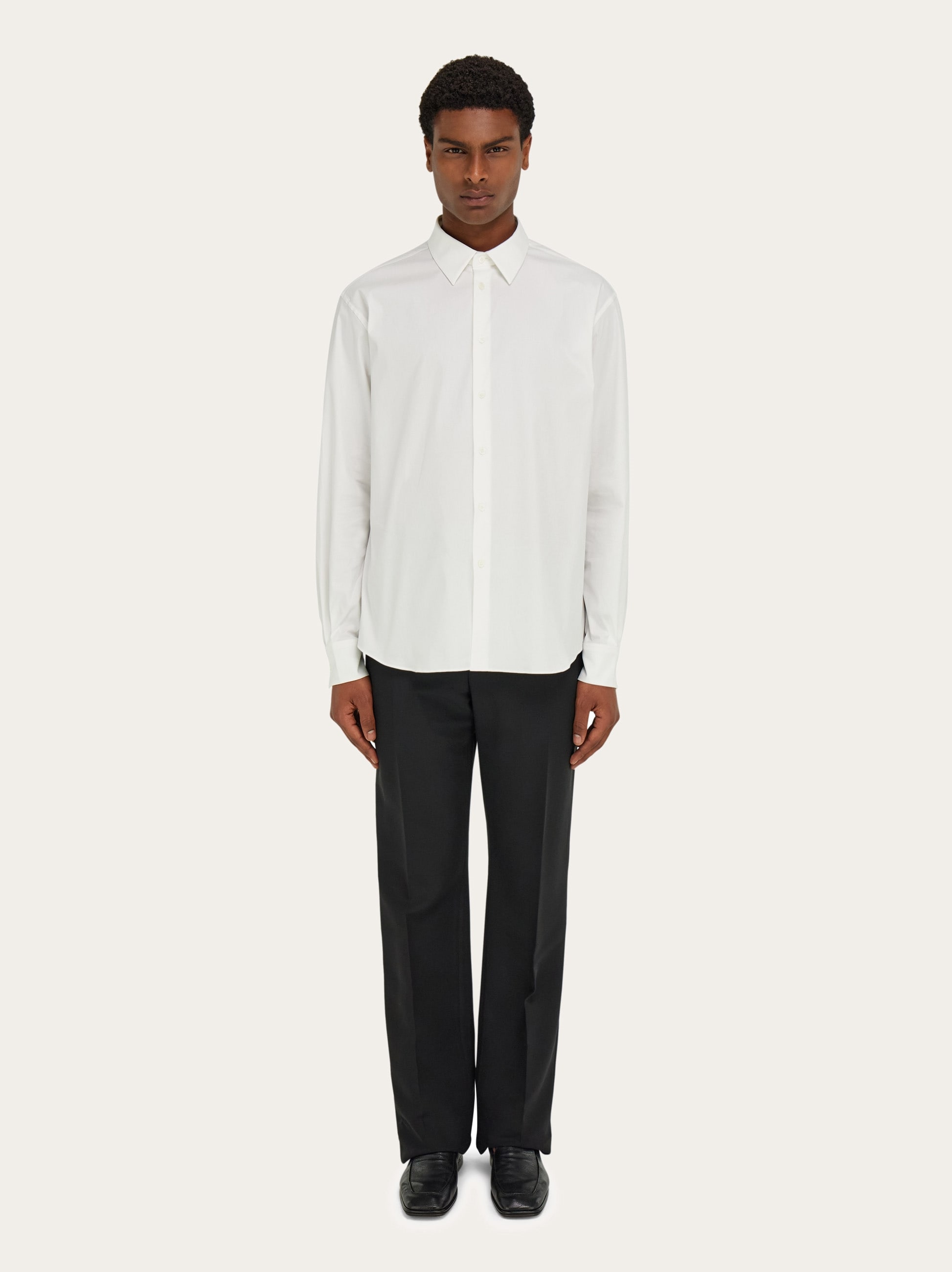 シャツ+ブラウス(半袖+袖なし) Salvatore Ferragamo - SALVATORE FERRAGAMO WOOL STRETCH TOP GRAY SALVATORE FERRAGAMO Sporty Shirt - LUXINABOX