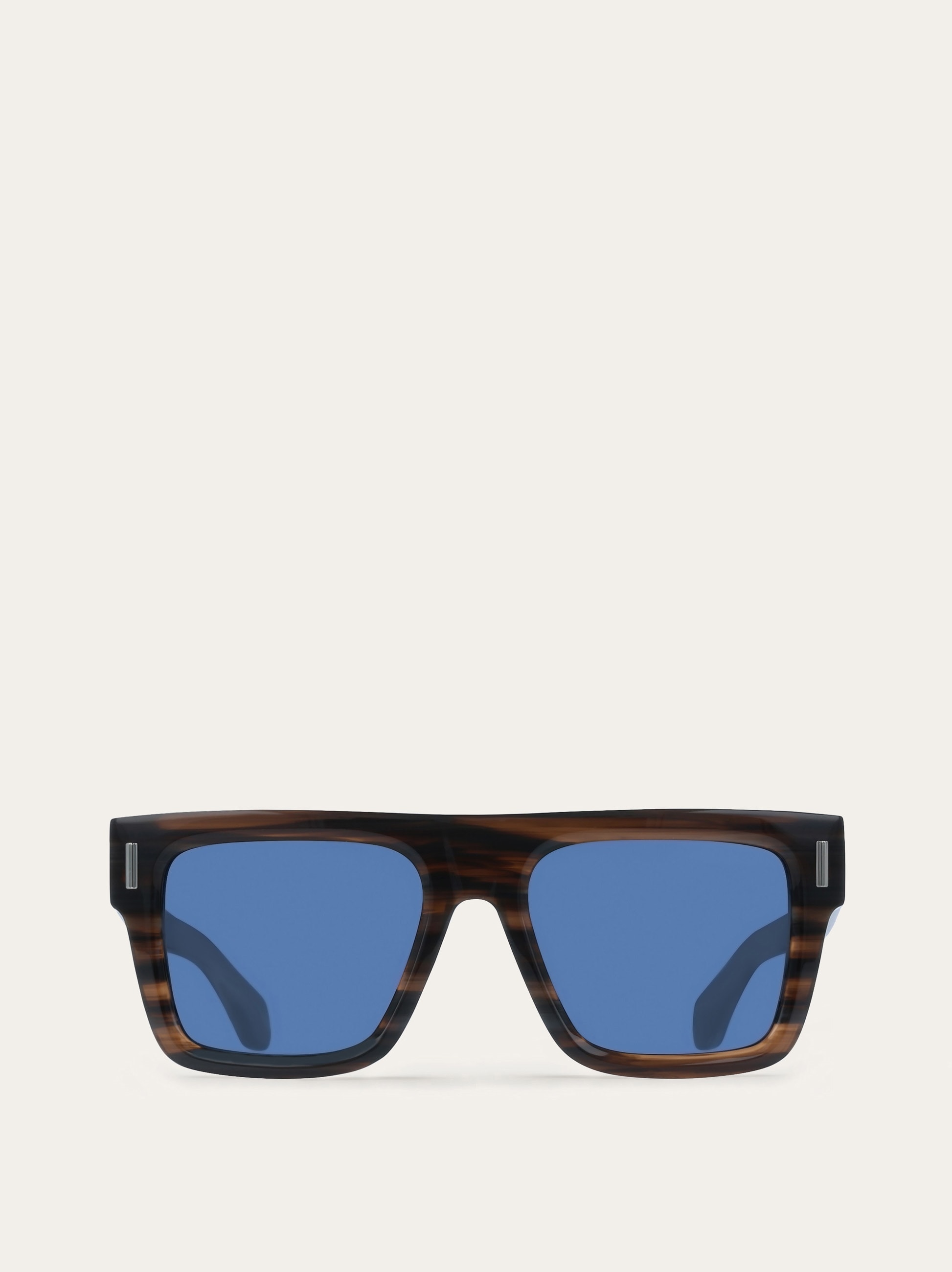 Salvatore Ferragamo Black Tortoiseshell Frame Sunglasses with Blue Lenses Rectangular frame sunglasses - Men | Ferragamo main image 4