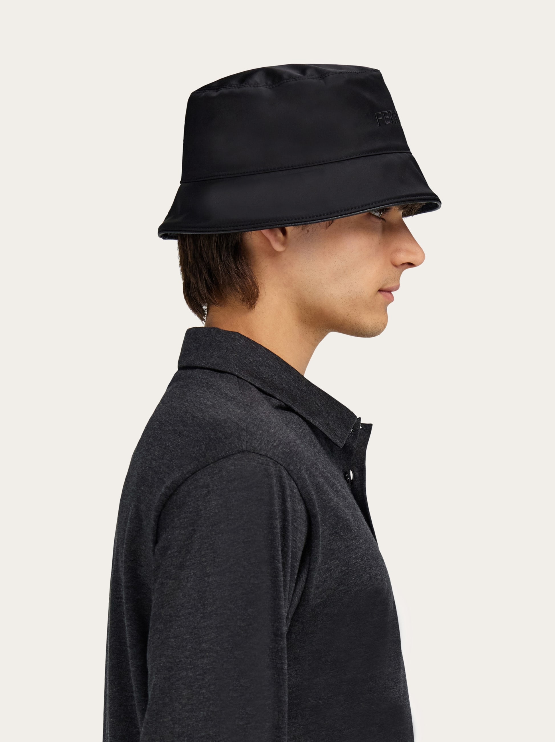 Bucket hat with embroidered logo - Men | Ferragamo