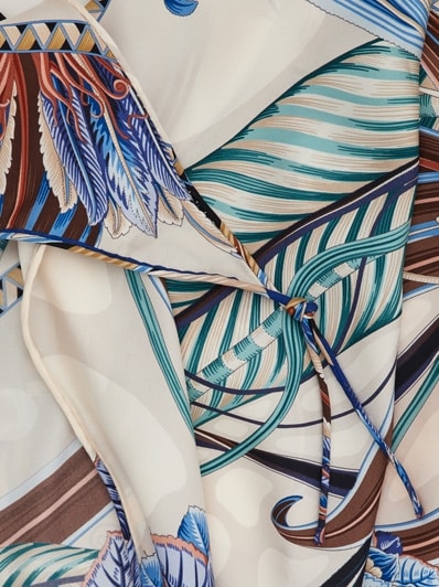 スカーフ FERRAGAMO FW25 'Giada' print scarf (785343 ARANCIOCOTTO) Giada print silk scarf - Women | Ferragamo