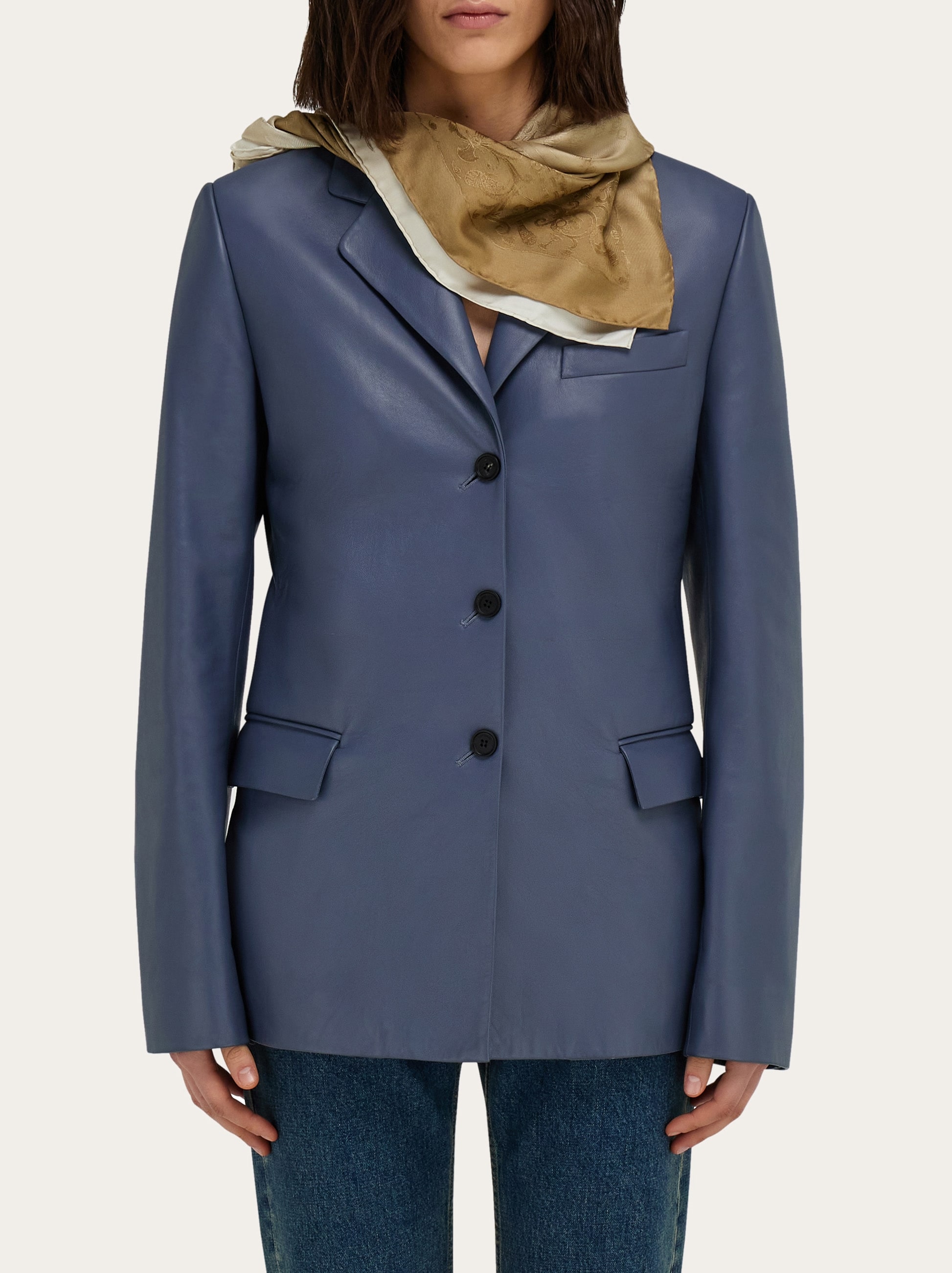 【23AW NEW】FERRAGAMO_woman / ウール コート / Navy Blue 23AW NEW】FERRAGAMO_woman / ウール コート / Navy Blue