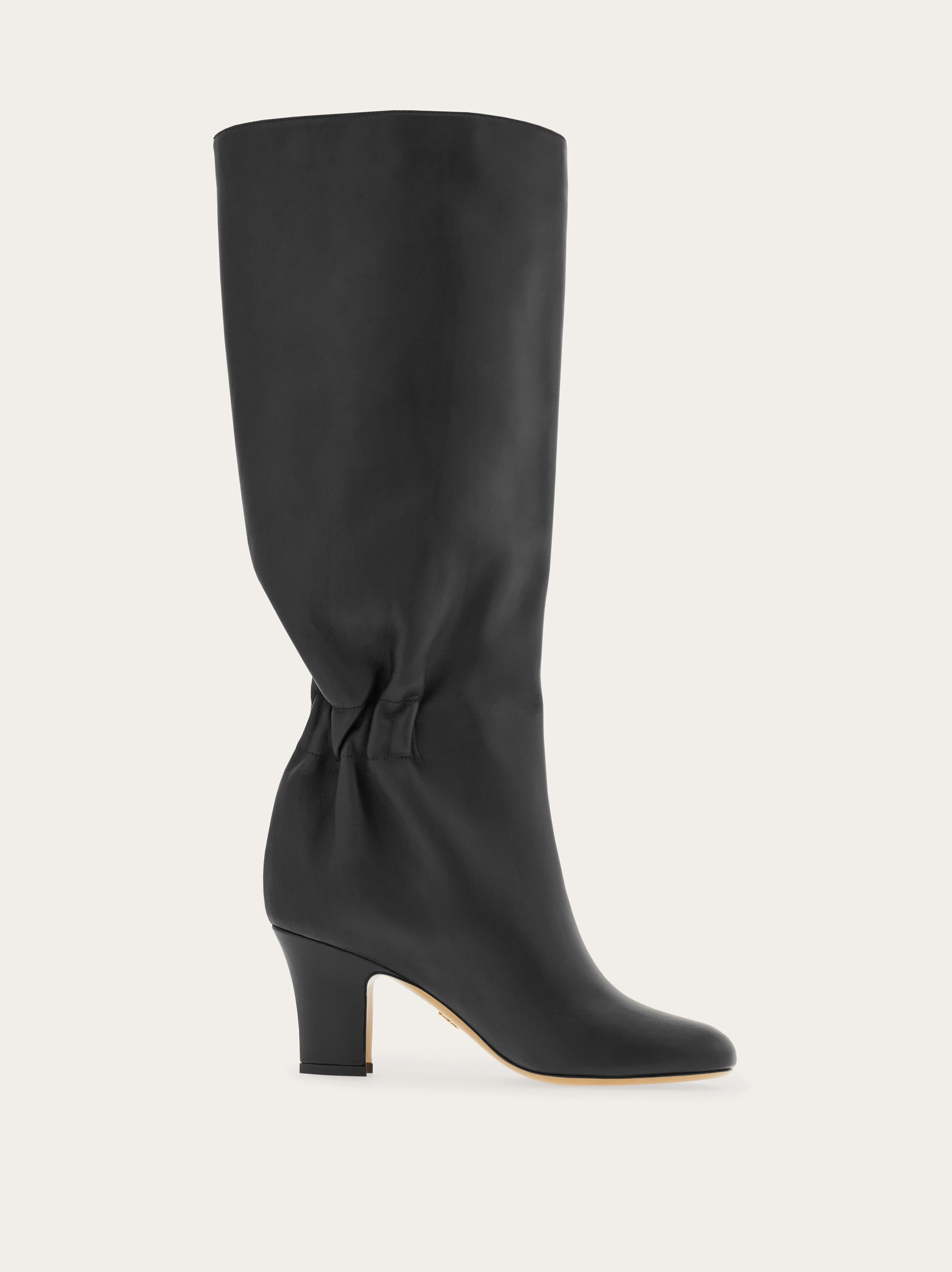 Salvatore Ferragamo バーガンディ ロングブーツ Knee boot with ruched detail - Women | Ferragamo
