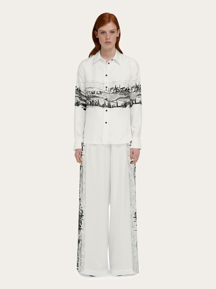 Back to Earth - Silk trouser - Women | Ferragamo