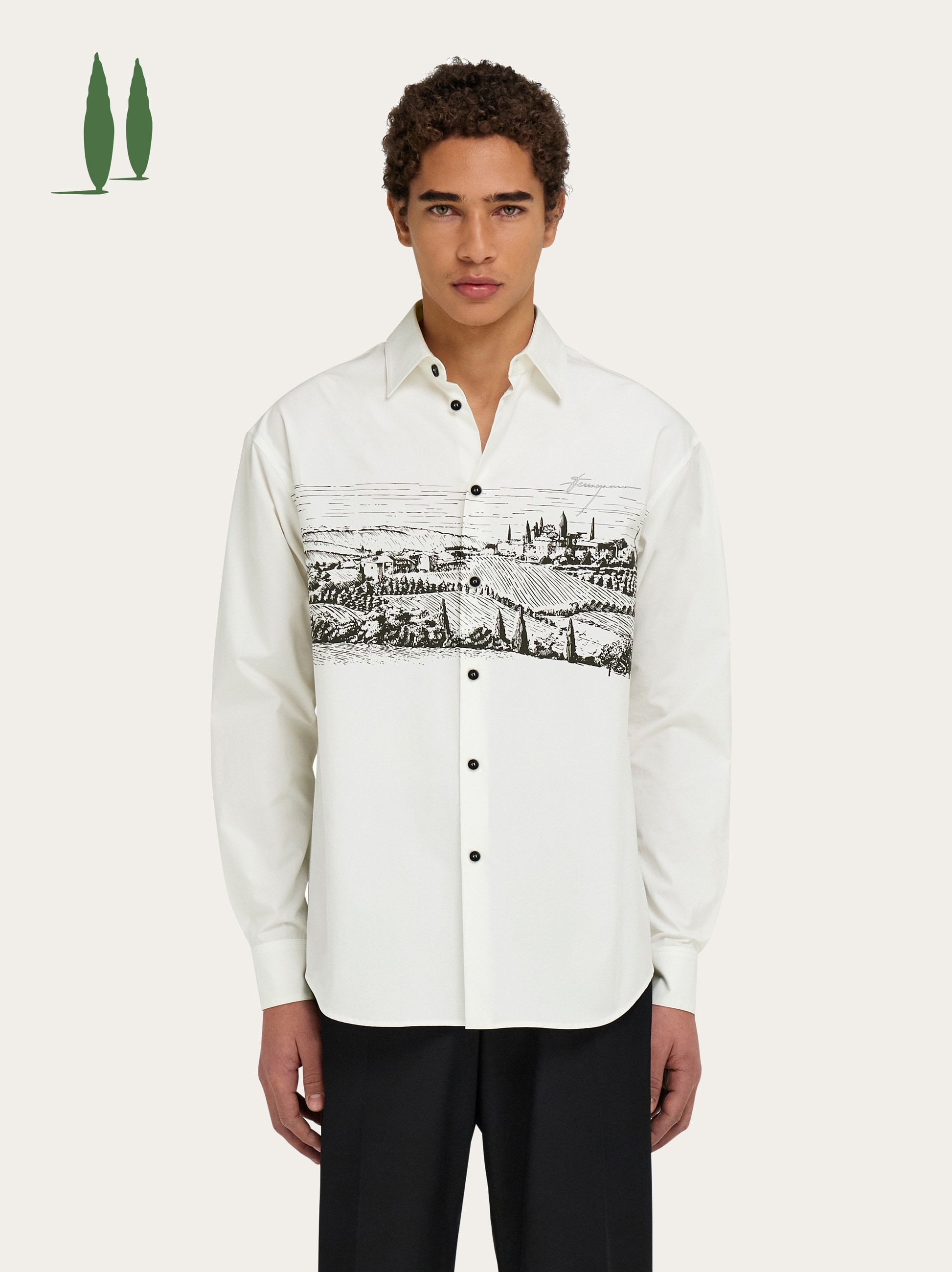 Salvatore Ferragamoのカットソー Short sleeved t-shirt with graphic logo - Men | Ferragamo