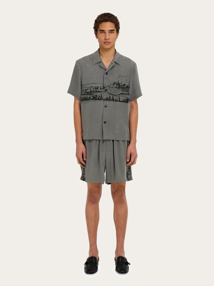 【送料&関税込】Ferragamo Frayed Cotton Trousers Back to Earth - シルク バミューダーパンツ - メンズ | Ferragamo
