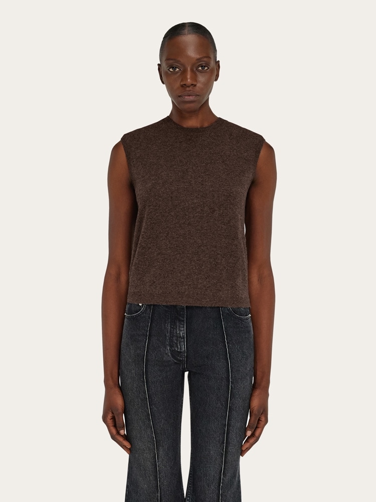 Sleeveless cashmere top Gallery image 2
