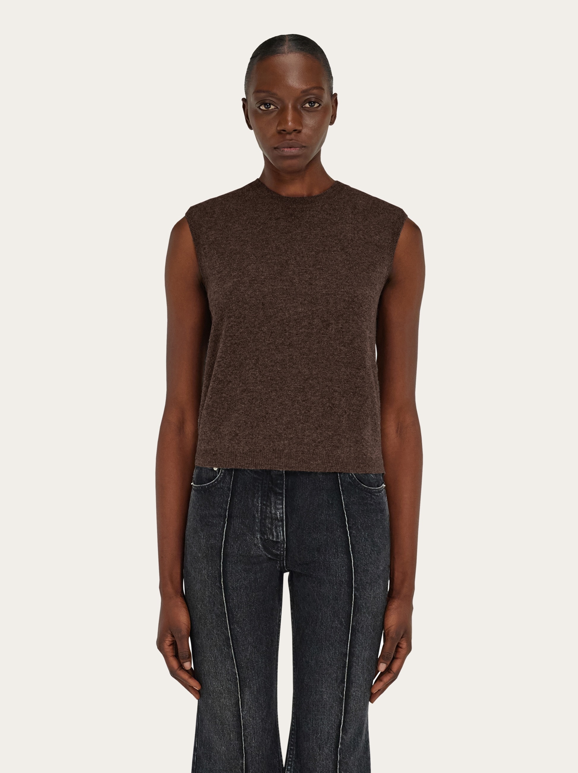 Sleeveless cashmere top - Women | Ferragamo