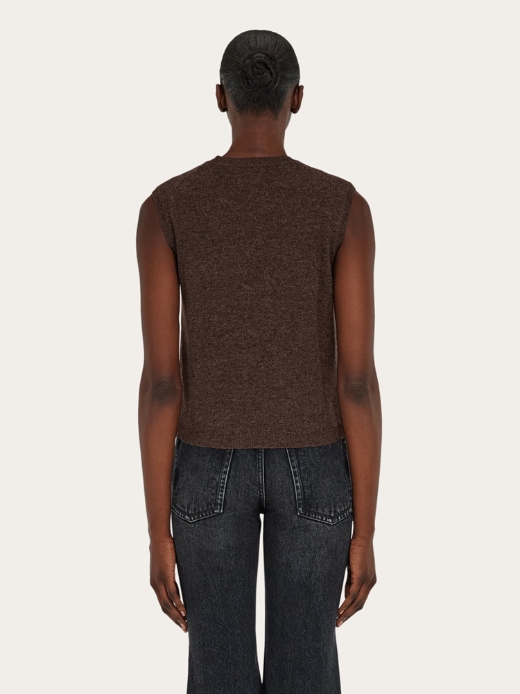 Sleeveless cashmere top Gallery image 3