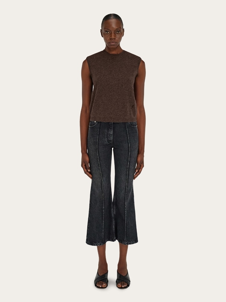 Sleeveless cashmere top Gallery image 5