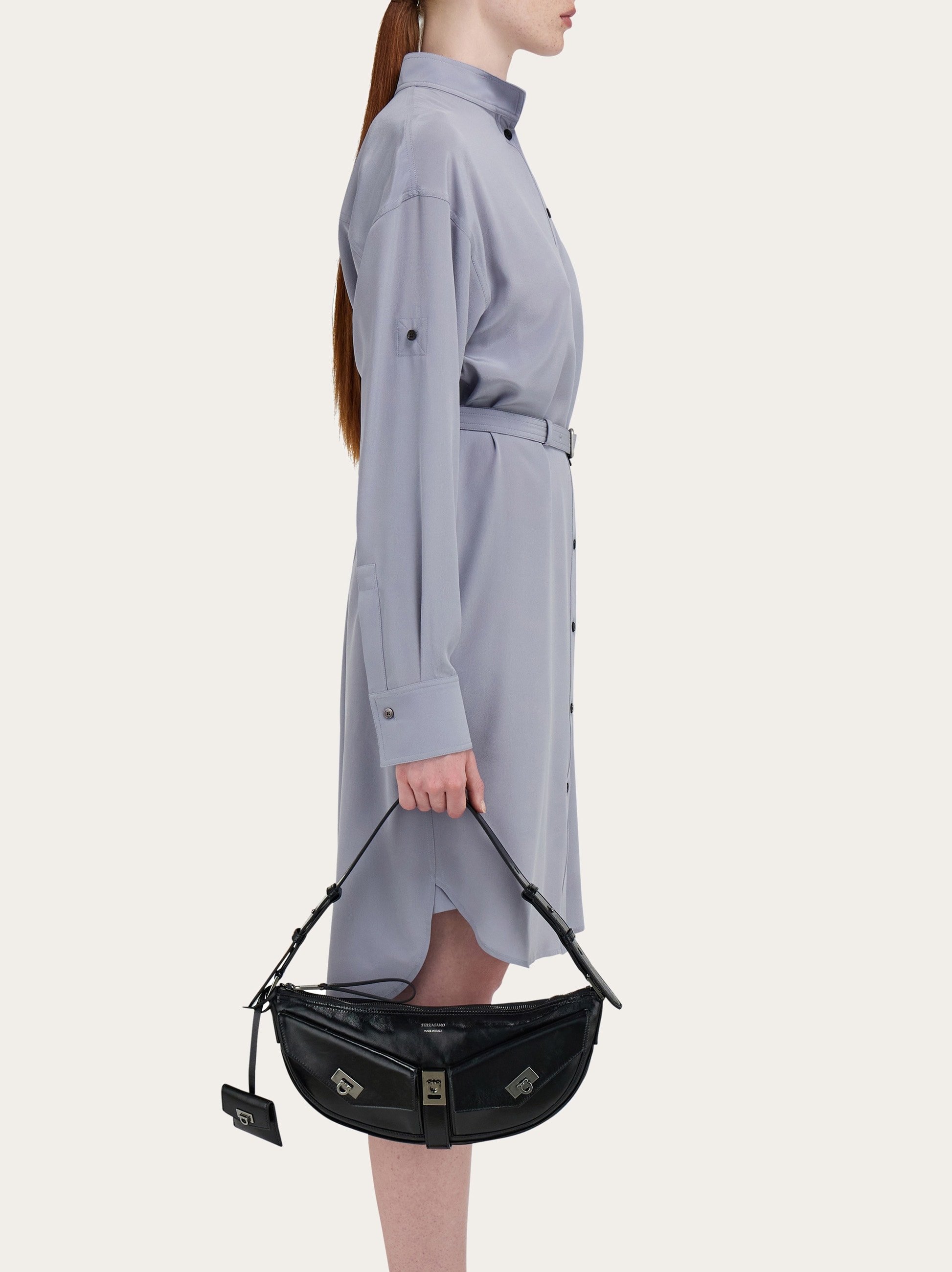 【関税&送料込】Ferragamo Hobo S Bag New SALVATORE FERRAGAMO,Maxi Gancio Logo,Zip Hobo Bag