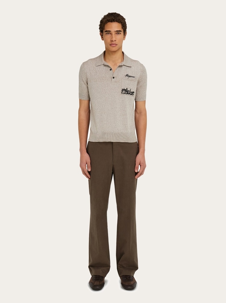 Back to Earth - Tuscany print polo shirt Gallery image 5