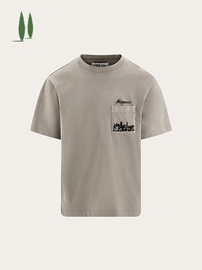 Tシャツ・カットソー FERRAGAMO SS25 'Gangini' shirt (780414 OXFORDBLU) Ferragamo Men's 1927 Logo T-Shirt - Navy/White - S | Coggles