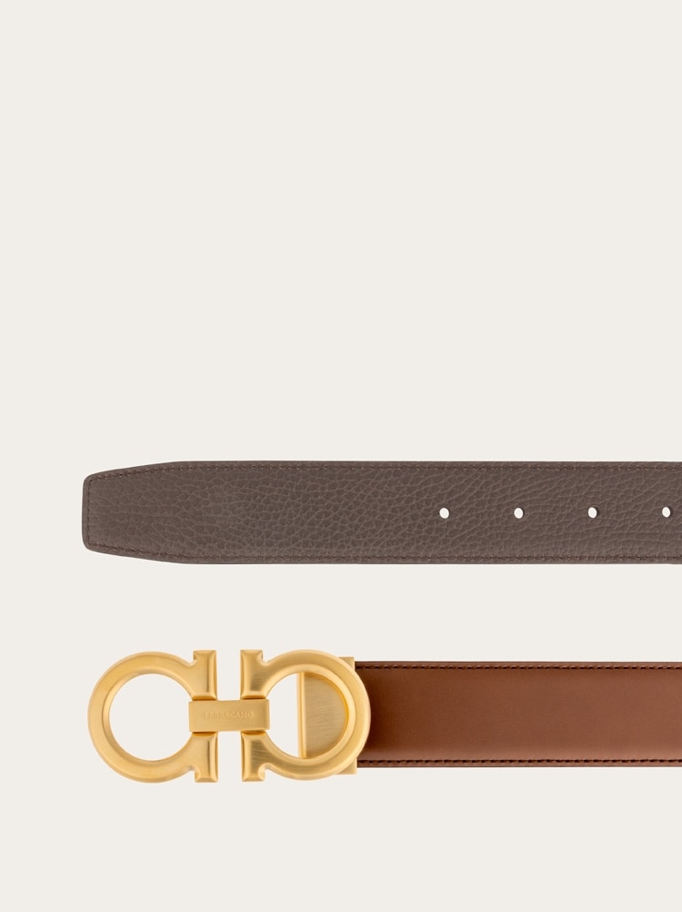 Reversible and adjustable Gancini belt Gallery image 2