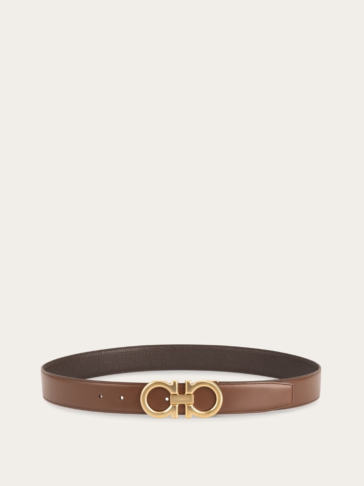 Reversible and adjustable Gancini belt Gallery image 3