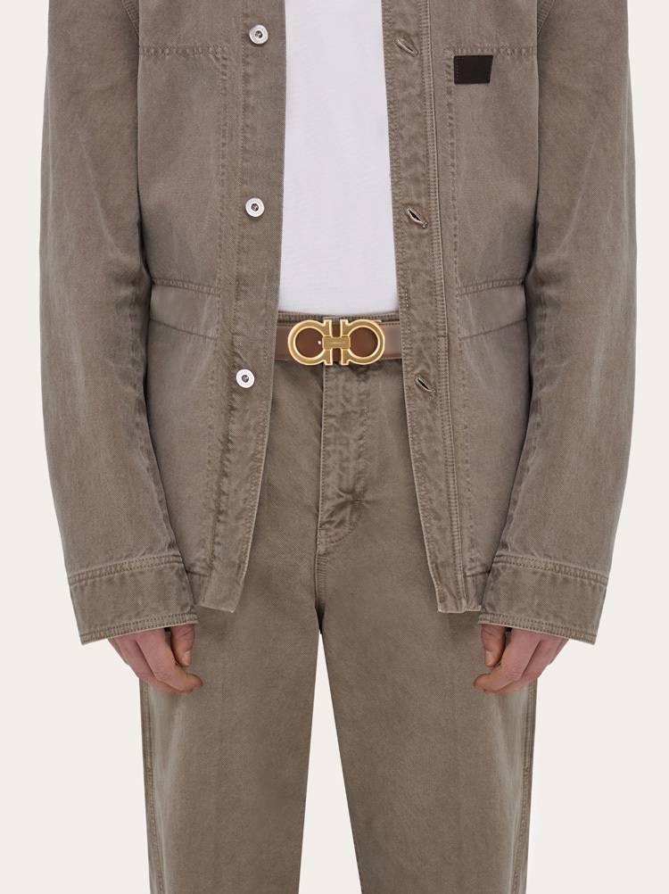 Reversible and adjustable Gancini belt Gallery image 4