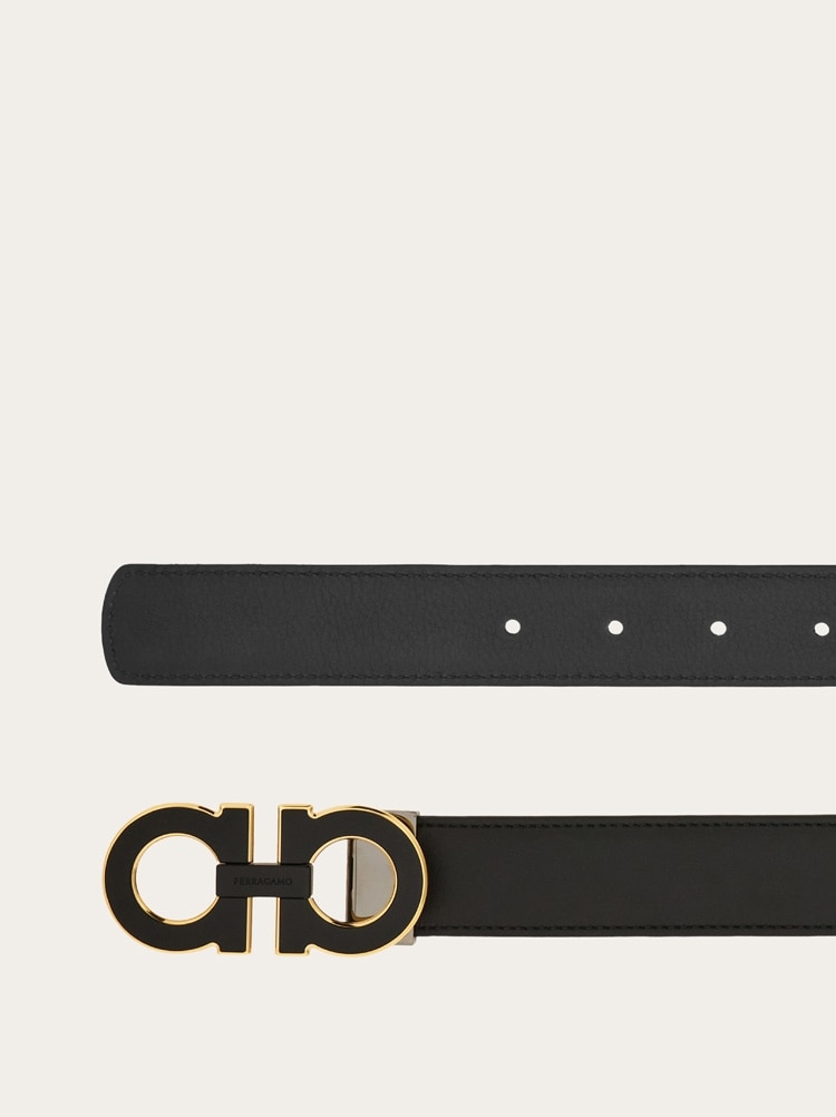 Reversible and adjustable Gancini belt Gallery image 2