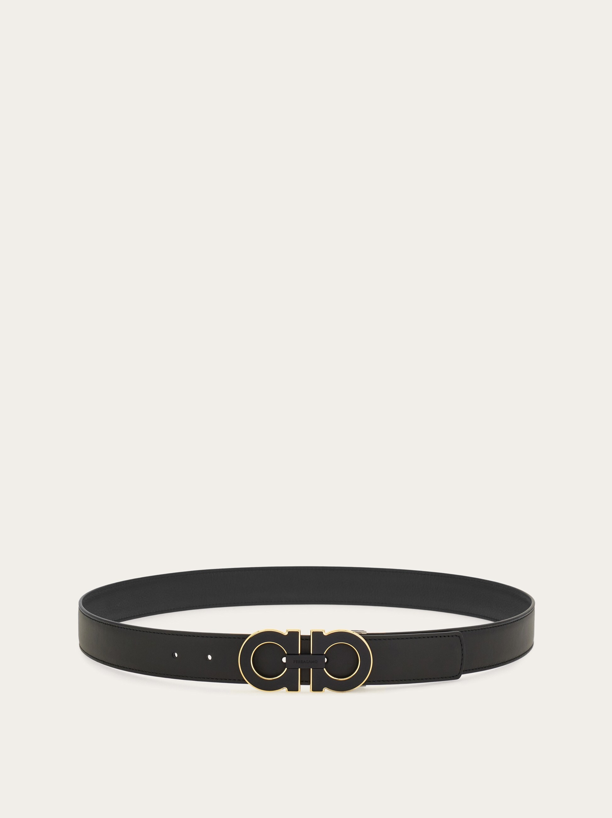 Salvatore Ferragamo Black and Gold Belt Leather belt Salvatore Ferragamo Black size 100 cm in  main image 3