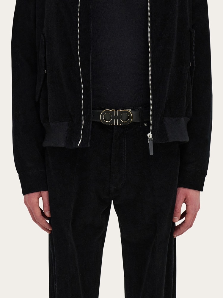 Reversible and adjustable Gancini belt Gallery image 4