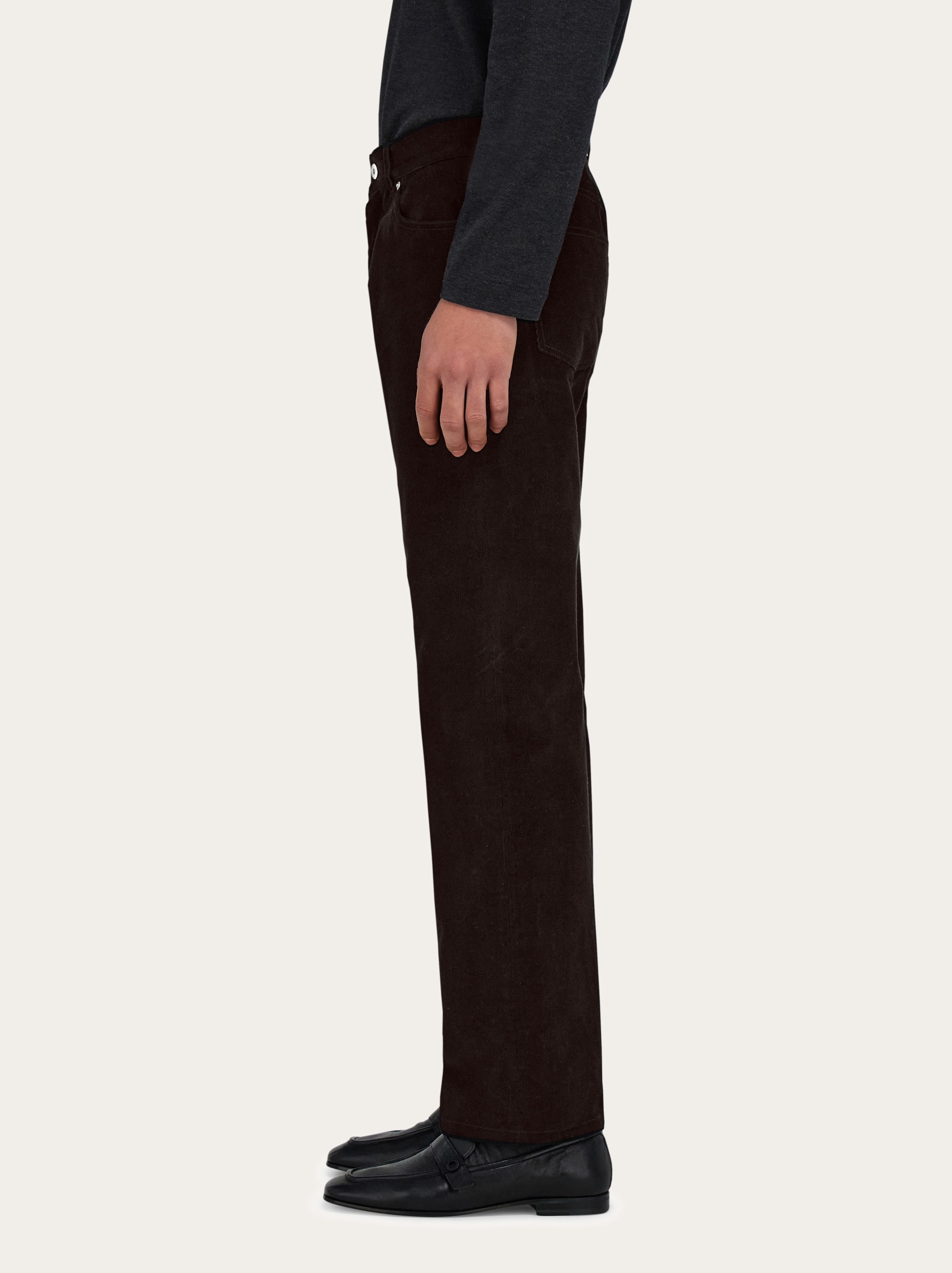デニム・ジーパン SALVATORE FERRAGAMO Dark Brown Corduroy Flared Pant FERRAGAMO Corduroy pants | Women's Clothing | Vitkac